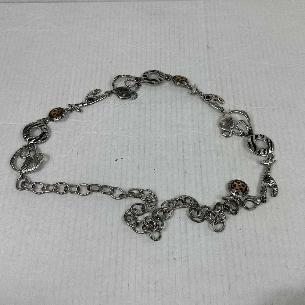 Women’s Safari Life Belt Silver-Tone Adjustable Metal Chain Belt